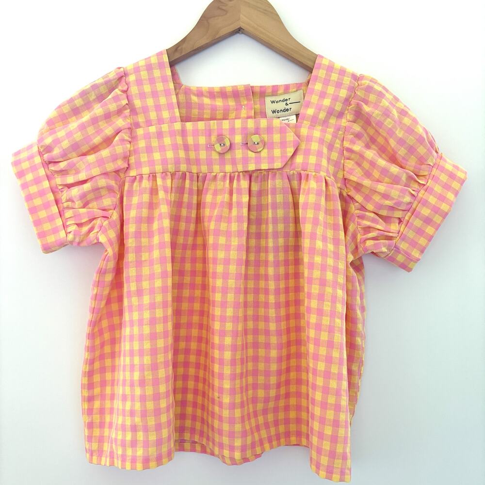 Wander & Wonder Girls Gingham Top Size 9-10